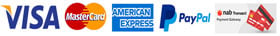 American express, master card, nab, Paypal, visa