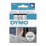 Dymo D1 Black on White Tape 12mmx7m S0720530