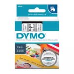 Dymo D1 Black on Clear Tape 6mm X7m S0720770