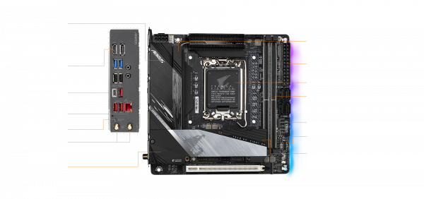 Gigabyte Z690I AORUS ULTRA LITE DDR4 Mini-ATX Motherboard Z690I A ULTRA ...