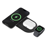 Belkin 3-in-1 Magnetic Wireless Charging Pad with Qi2 15W Black