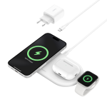 Belkin 3-in-1 Magnetic Wireless Charging Pad with Qi2 15W White