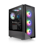 Thermaltake View 200 Tempered Glass ARGB Mid Tower Case Black