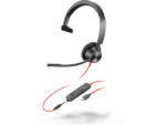 Hp Poly Blackwire 3315 Monaural USB-C Headset Plug with USB-C/A Adapter