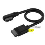 Corsair iCUE LINK Slim 200mm Cable With Straight-Slim 90 Degrees Connectors Black