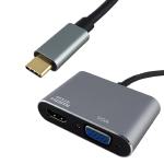 Shintaro USB-C to 4K HDMI and 1080P VGA Hub Grey