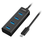 Mbeat USB-C to 4-Port USB 3.0 Hub Black