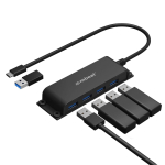 Mbeat Mountable 4-Port USB-C Hub Black