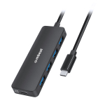 Mbeat 4-Port USB-C Hub with USB-C DC Port Black