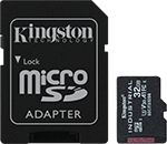 Kingston 32GB microSDHC Industrial C10 A1 PSLC Card + SD Adapter