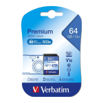 Verbatim Premium 64GB SDXC UHS-I V10 U1 Class 10 Memory Card 44024