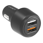 Cygnett Carpower 30w Dual Port Car Charger 2xusb-a 12w & 18w Qc 3.0 Black