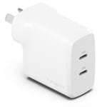 Cygnett Powerplus 35w Dual Port Usb-c Pd Fast Wall Charger White