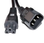 Generic 4 Cabling 1m IEC C14 to C5 Power Cord Black