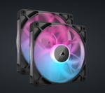 Corsair RX140 iCue Link 140mm RGB PWM Case Fan Black with System Hub - Pack of 2