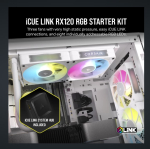 Corsair CO-9051022-WW iCUE LINK RX120 RGB 120mm PWM Fan Triple Starter Kit - White