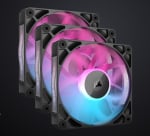 Corsair RX120 iCue Link 120mm RGB PWM Case Fan Black with System Hub - Pack of 3