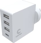 Comsol 4 Port USB Wall Charger with USB-C 24W - White