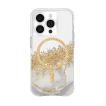 Case-Mate Karat MagSafe Case For iPhone 15 Pro White/Gold - Marble