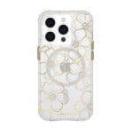 Case-Mate Floral Gems MagSafe Case For iPhone 15 Pro - Gold/Clear