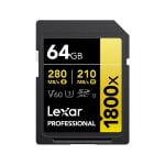 Lexar Lexar Professional 1800x SDXC 64GB UHS-II Memory Card Gold Series