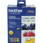 Brother LC38CL Ink Cartridge Value Pack Cyan/Magenta/Yellow LC-38CL-3PK