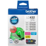 Brother LC432 Ink Cartridge Value Pack Cyan/Magenta/Yellow LC-432-3PKS