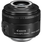 Canon EF-S 35mm f/2.8 IS STM with macro lite Lens Black