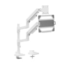 Brateck Pole-Mounted Gas Spring Dual Monitor Arm Fine Texture White LDT81-C024P-ML-W