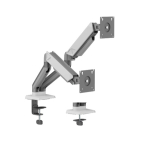 Brateck Rugged Mechanical Spring Dual Monitor Arm Space Grey/White LDT88-C024