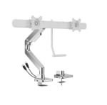 Brateck Gas Spring Dual Monitor Arm With USB-A/C Ports White LDT81-C022UC-W