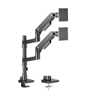 Brateck Pole-Mounted Gas Spring Dual Monitor Arm Black LDT81-C024P-B