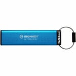 Kingston 128GB IronKey Keypad 200 Series USB-C Flash Drive Blue