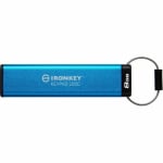 Kingston 8GB IronKey Keypad 200 Series USB-C Flash Drive Blue