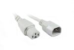 Generic 1m Iec C14 To C15 High Temperature Power Cable White