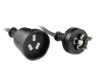 Generic 1m Power Extension Cord Black