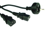 Generic 2.2m Wall To 2 X Iec C13 Power Cable