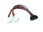 Generic 20cm Sata M To 2 X Molex Power